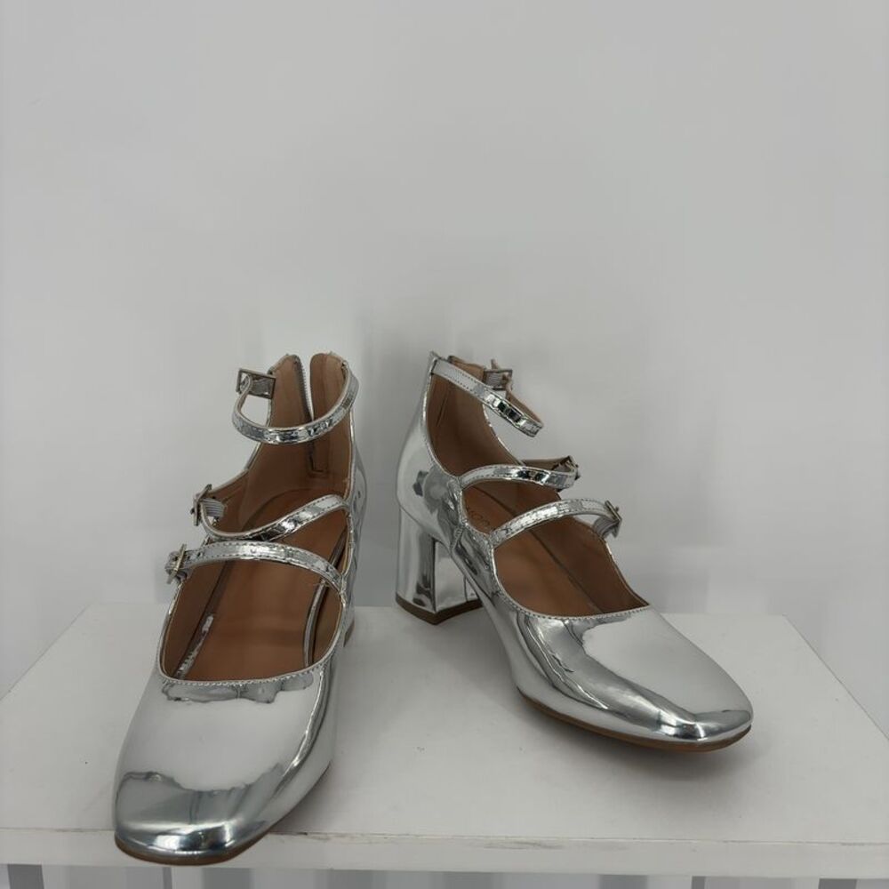 Top Moda Silver Chunky Pumps